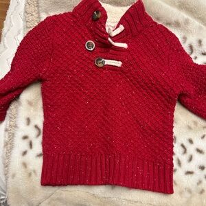 Red Buttoned Toddler Sweater